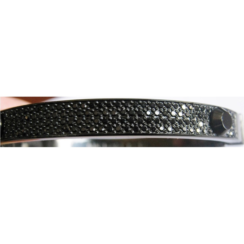 🔥 VINTAGE‎ MICHAEL KORS BANGLE BRACELET, CHIC BLACK w/ BLACK RS GLITZIES; S… - Picture 3 of 9